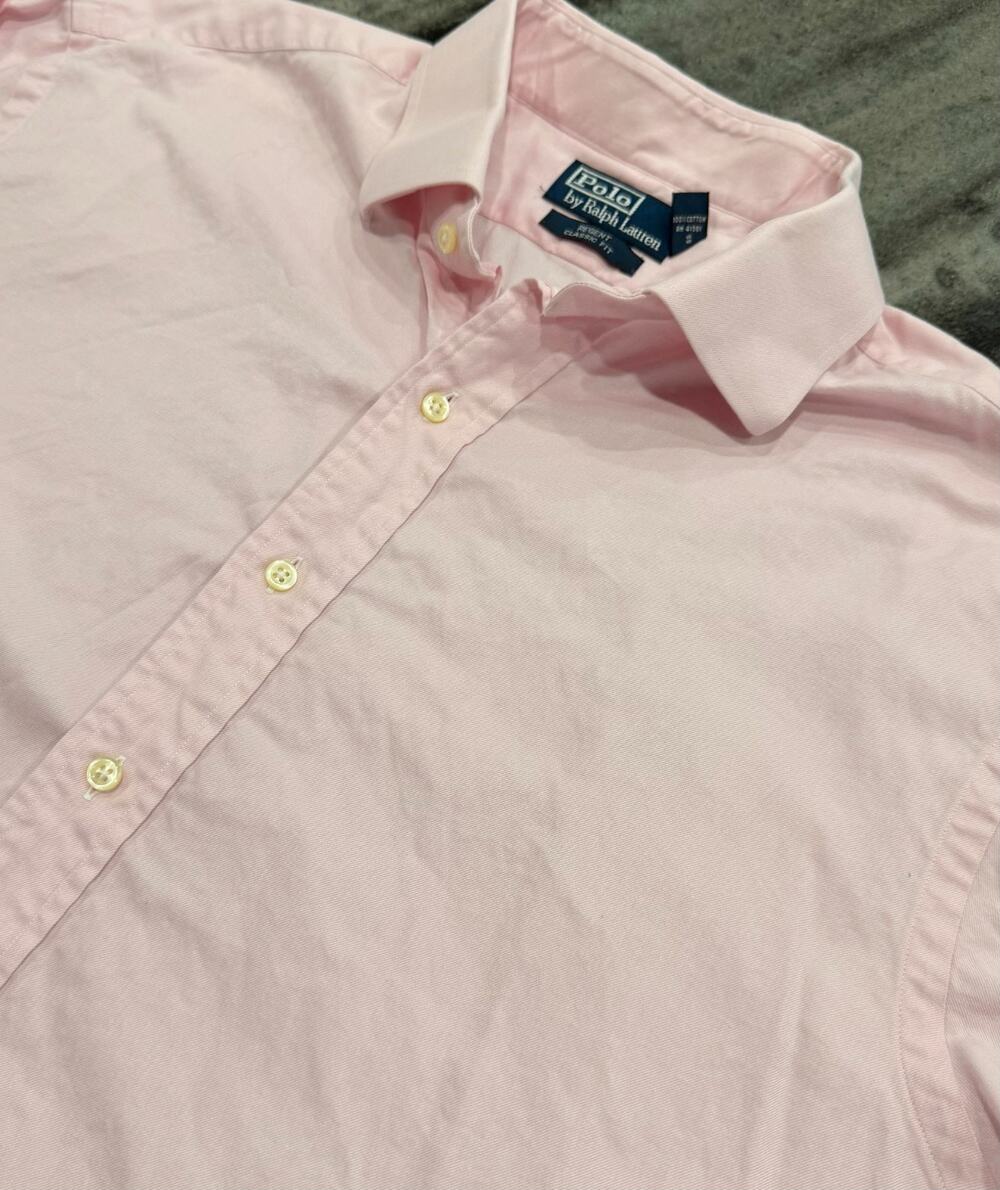 Polo Ralph Lauren Regent Classic Fit Dress Shirt XL 17.5 Pink Cotton Long Sleeve